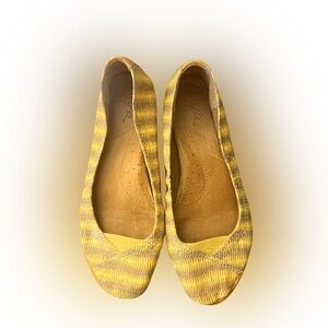 Naya US Women’s Size 8.5 Yellow Canvas and Leather River Ballet Flat